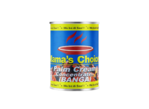 A container of Mama Choice Palm Soup (800g), showcasing its vibrant packaging and product details.