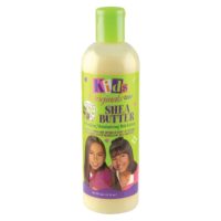 A 354ml bottle of Africa's Best Kids Originals Lotion with Shea Butter Detangling, showcasing its packaging and product details.